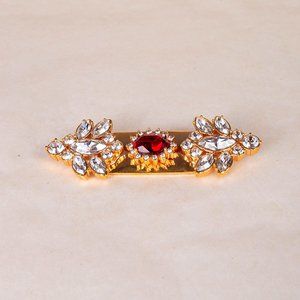 MAWI GOLD, WHITE & RED BROOCH | WOMENS